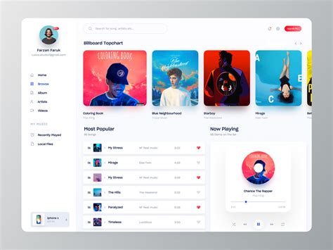 Dribbble Music Player Web Ui Png By Ofspace UX UI