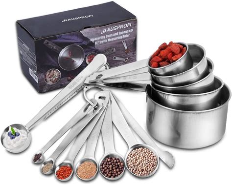 Amazon Hausprofi Pcs Stainless Steel Measuring Cups And Spoons