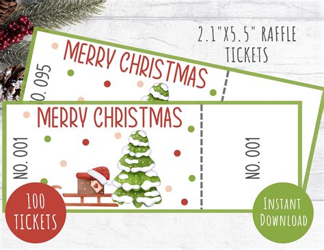 Christmas Raffle Tickets School Fundraiser Charity Event - Etsy