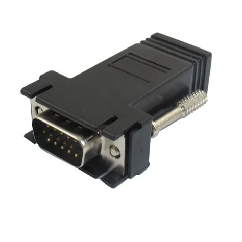 VGA 15 BROCHES mâle vers RJ45 femelle Adaptateur Jack connecteur EUR 6