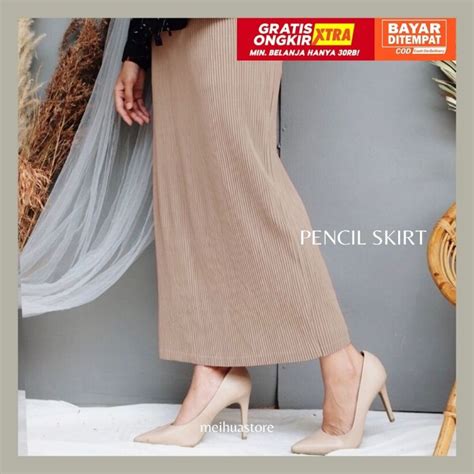 Jual Rok Plisket Span Rok Pensil Rok Span Plisket Lurus Shopee