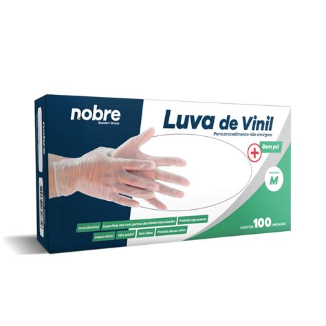 Luva vinil s pó p proced não cirúrgico c 100unid M Nobre Goedert