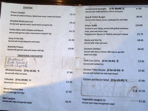 Menu At The King And Tinker Enfield London En Links Ra Flickr