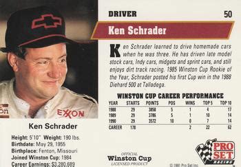 1991 Pro Set #50 Ken Schrader | Trading Card Database