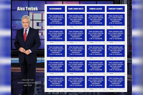 U S Postal Service Unveils Alex Trebek Forever Stamp Village Report