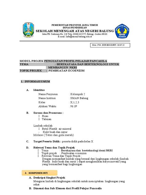 Contoh Modul Projek P3 Pdf