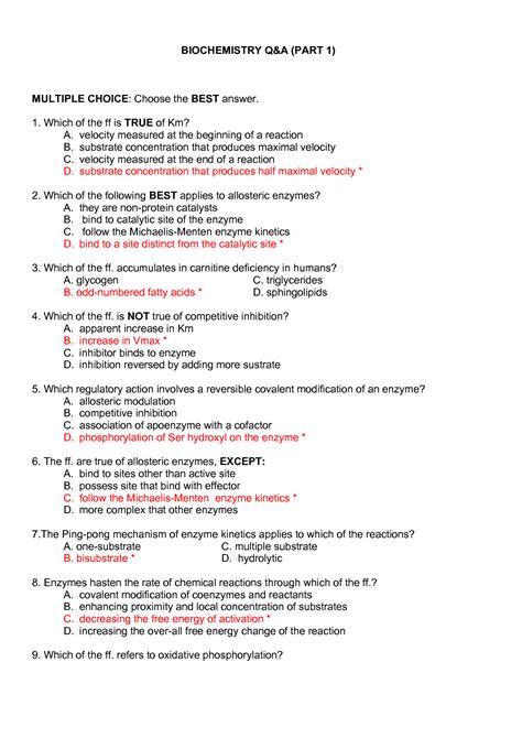 Solution Biochemistry Quiz Part 1 Studypool