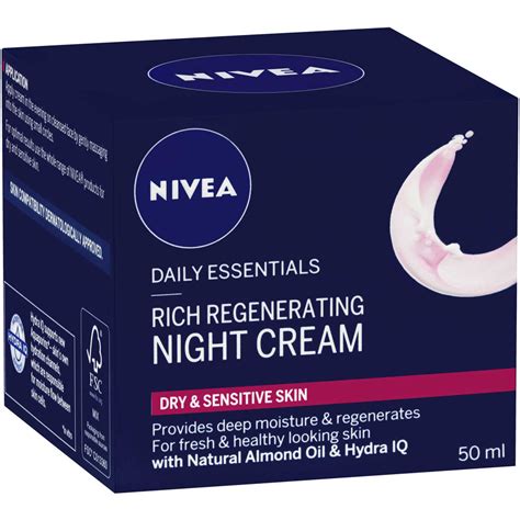 Nivea Daily Essentials Rich Regenerating Night Cream Dry Sensitive 50