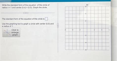 Solved Write the standard form of the equation of the circle | Chegg.com