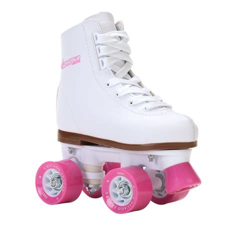 Chicago Skates Girls Classic Quad Roller Skates White Junior Rink