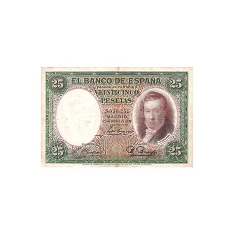 España Billete 25 Pesetas 25 Abril 1931 Vicente Lopez Billetes