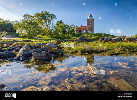 Svaneke Lighthouse on Bornholm, Denmark Stock Photo - Alamy