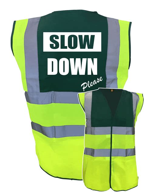 Premium Slow Down Please Two Tone Hivis Vest Brook Hivis Low Price