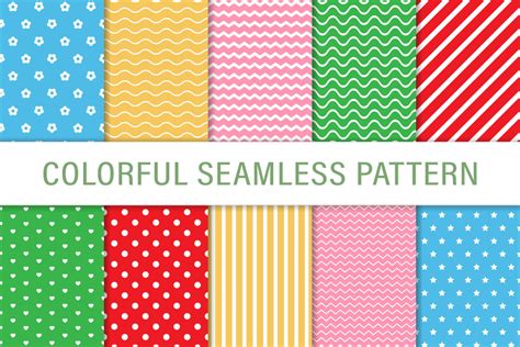 Colorful Seamless Geometric Pattern Set Graphic By Cutepik Creative