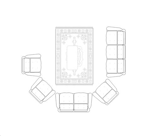 ruang tamu  vila dwg blok cad  gratis