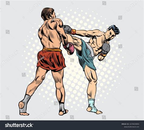 Muay Thai Thai Boxing Kick Boxing Stock Vector Royalty Free