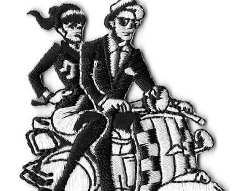 Ska Scooter Couple Embroidered Patch Iron On Applique Ska Music Scooter Culture Mods Etsy