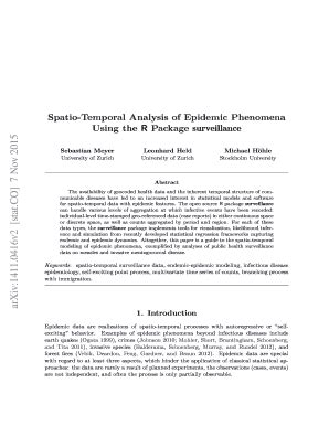 Fillable Online Spatio Temporal Analysis Of Epidemic Phenomena Using