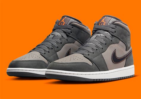 Air Jordan 1 Mid "Grey/Orange" FQ8338-017 | SneakerNews.com