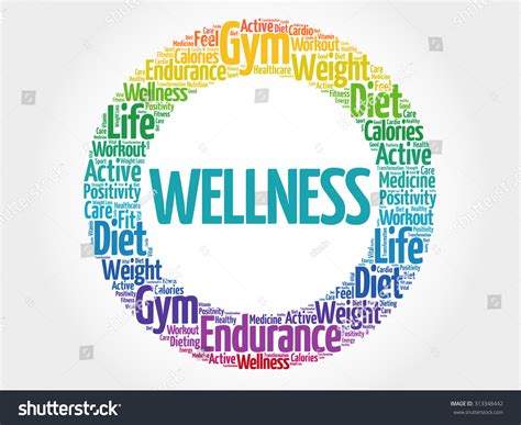 Wellness Circle Stamp Word Cloud Fitness Stock Vector Royalty Free