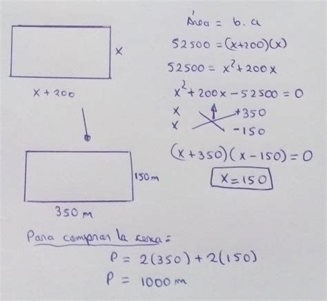 Un Agricultor Desea Cercar Un Terreno Rectangular Cuyo Largo Es