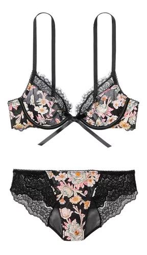 Conjunto Floral Bordado Bra Y Pantie Victoria S Secret D Meses Sin