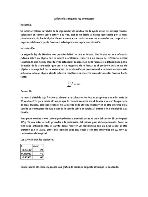 Pdf Validez De La Segunda Ley De Newton Dokumen Tips