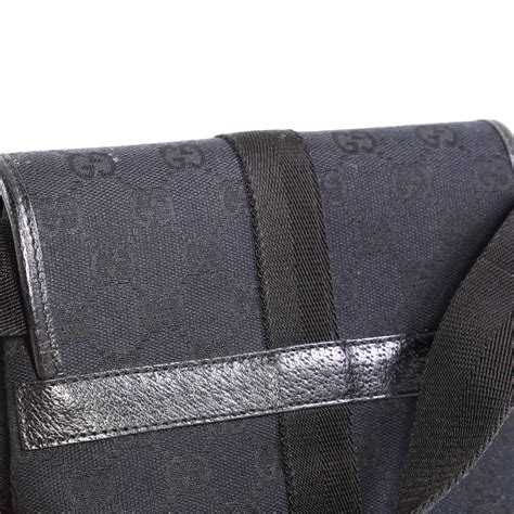 Gucci Buckle Waist Bag Gg Canvas Small Black 4654922