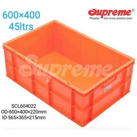 Rectangular Solid Box SCL604022 Supreme Plastic Crates Capacity 45