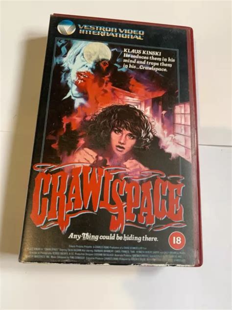 CRAWLSPACE 1986 KLAUS Kinski Original Embossed Vestron Video Ex