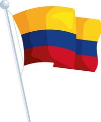 Colombian Flag In Pole Royalty Free Vector Image