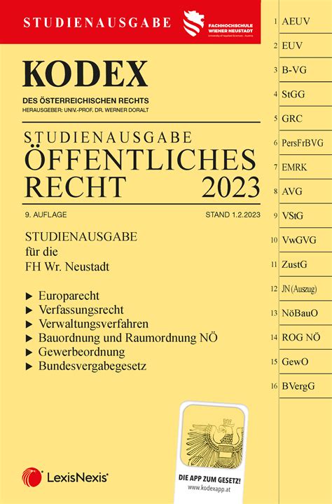 Kodex Öffentliches Recht 2023 Studienausgabe Linde Verlag