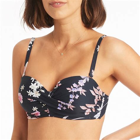 Black Martini Twist Front Bandeau Bikini Top Brandalley