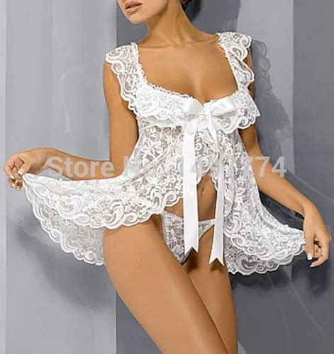 White Lace Baby Doll Sexy Lingerie Plus Size Xl Xl Bridal Nightgown