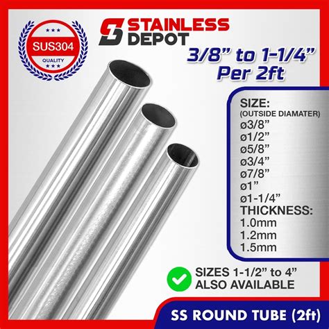 Ready Stock 2FT 3 8 To 1 1 4 Stainless Round Tube Stainless Tubular