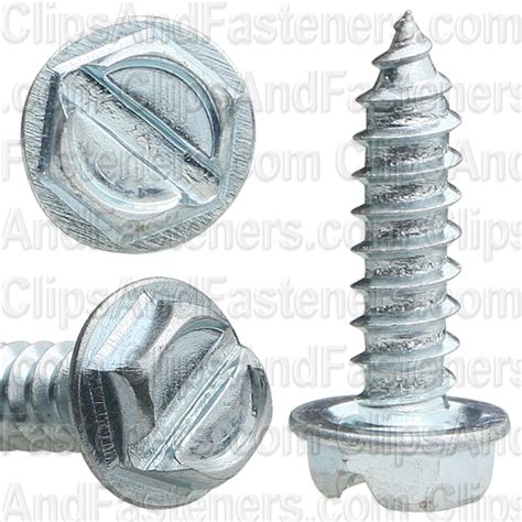 8 X 58 Slotted Hex Washer Head Tap Screw Zinc