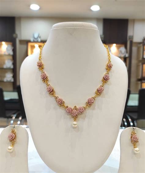 Pink Coral Necklace Sets Magan Pearls And Jewels Since 1971 New