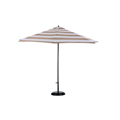 Lauren And Company 9 Ft Tanwhite Stripe Auto Tilt Market Patio Umbrella