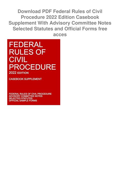 Ppt Download Pdf Federal Rules Of Civil Procedure 2022 Edition