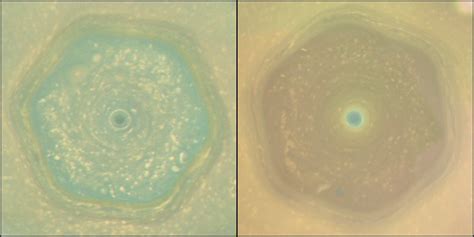 Two Views Of Saturn S North Polar Hexagon Edited Cassini P Flickr