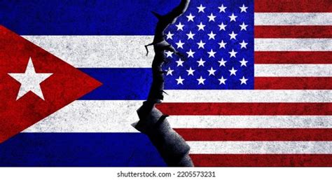 Flags Usa Cuba On Cracked: Over 18 Royalty-Free Licensable Stock ...