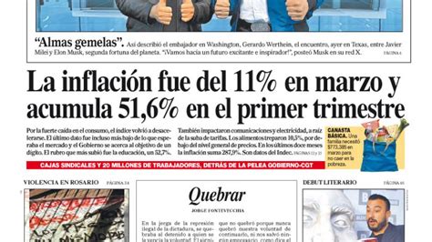 La Tapa Del Diario Perfil De Este S Bado De Abril De Perfil