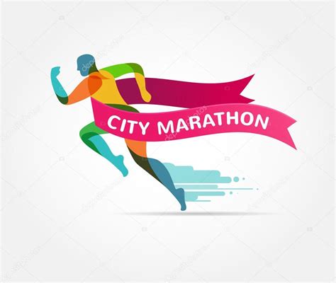 Running marathon, icon and symbol with ribbon, banner ⬇ Vector Image by ...