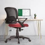 Buy Teal Loca Mid Back Ergonomic Office Chair Black Maroon Online At