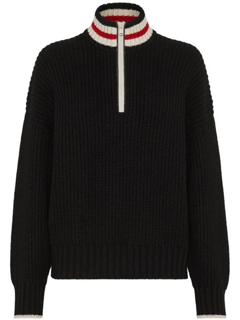 Brunello Cucinelli Striped Ribbed Knit Cashmere Sweater Black Farfetch