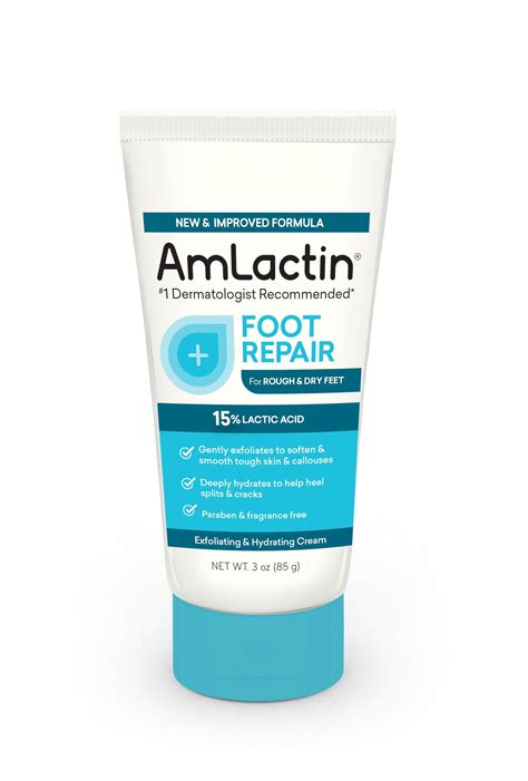 Amlactin Foot Repair Cream 3 Oz Foot Cream For Dry Cracked Heels With 15 Lactic Acid