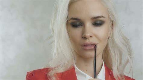 Portrait Sexy Beautiful Blonde Woman With Glasses Flirt Stock Footage