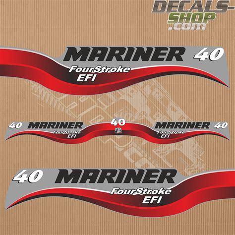 Mariner 40HP Four Stroke EFI Outboard Decal Kit