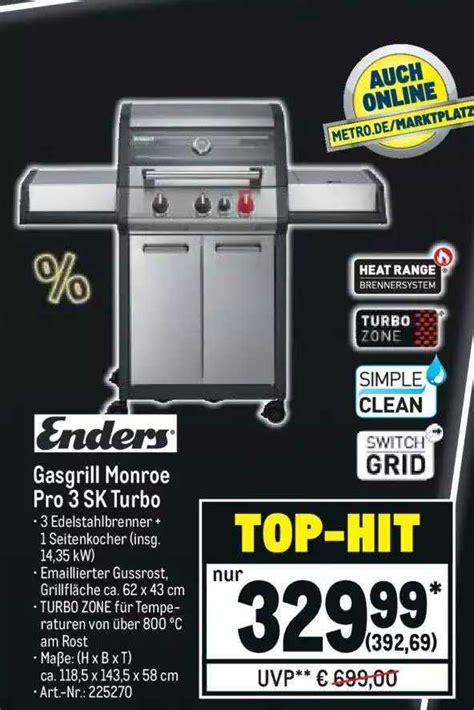 Enders Gasgrill Monroe Pro Sk Turbo Angebot Bei Metro Prospekte De