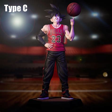 Estátua Son Goku Dragon Ball Z Basquete Basket Chicago Bulls 21 Cm